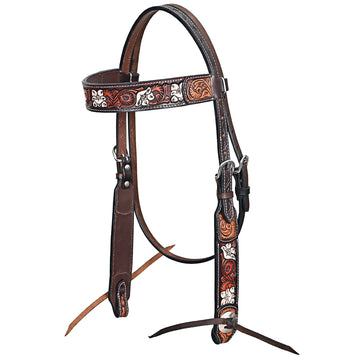 HILASON Western Horse Headstall Breast Collar Leather Brown